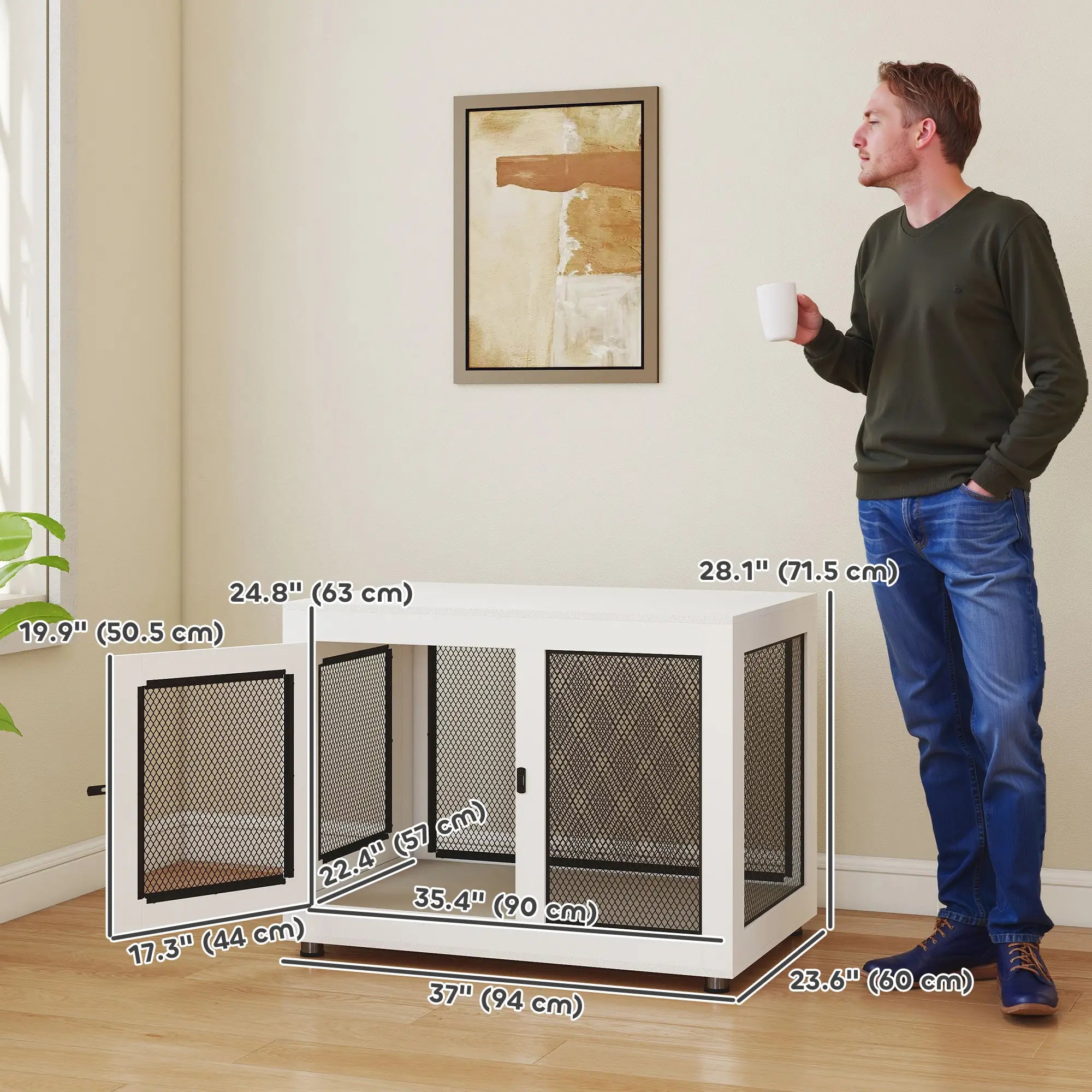 Pet Crate End Table, Water-resistant Cushion, Large Medium Dogs, White Houses, Kennels & Pens at Gallery Canada
