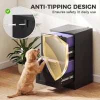 Vertical Filing Cabinet, 2 Drawers, Lock, A4 Letter, Black