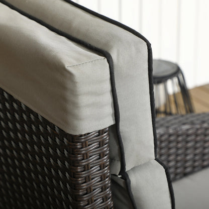 Outdoor Recliner Chair, Adjustable Backrest, Cushion, Side Tray, Light Grey Chaise Loungers at Gallery Canada