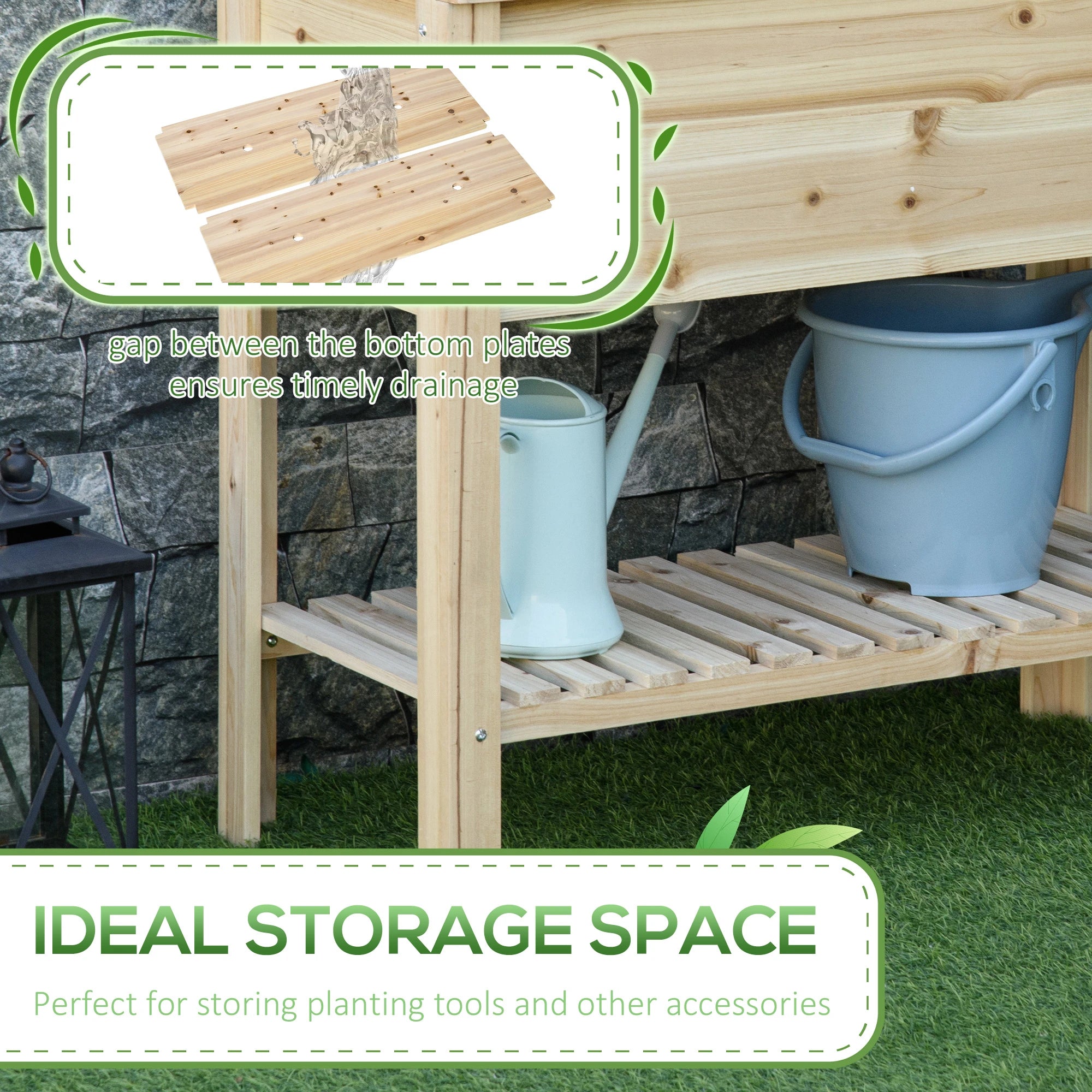 Elevated Planter Box with Storage, 36