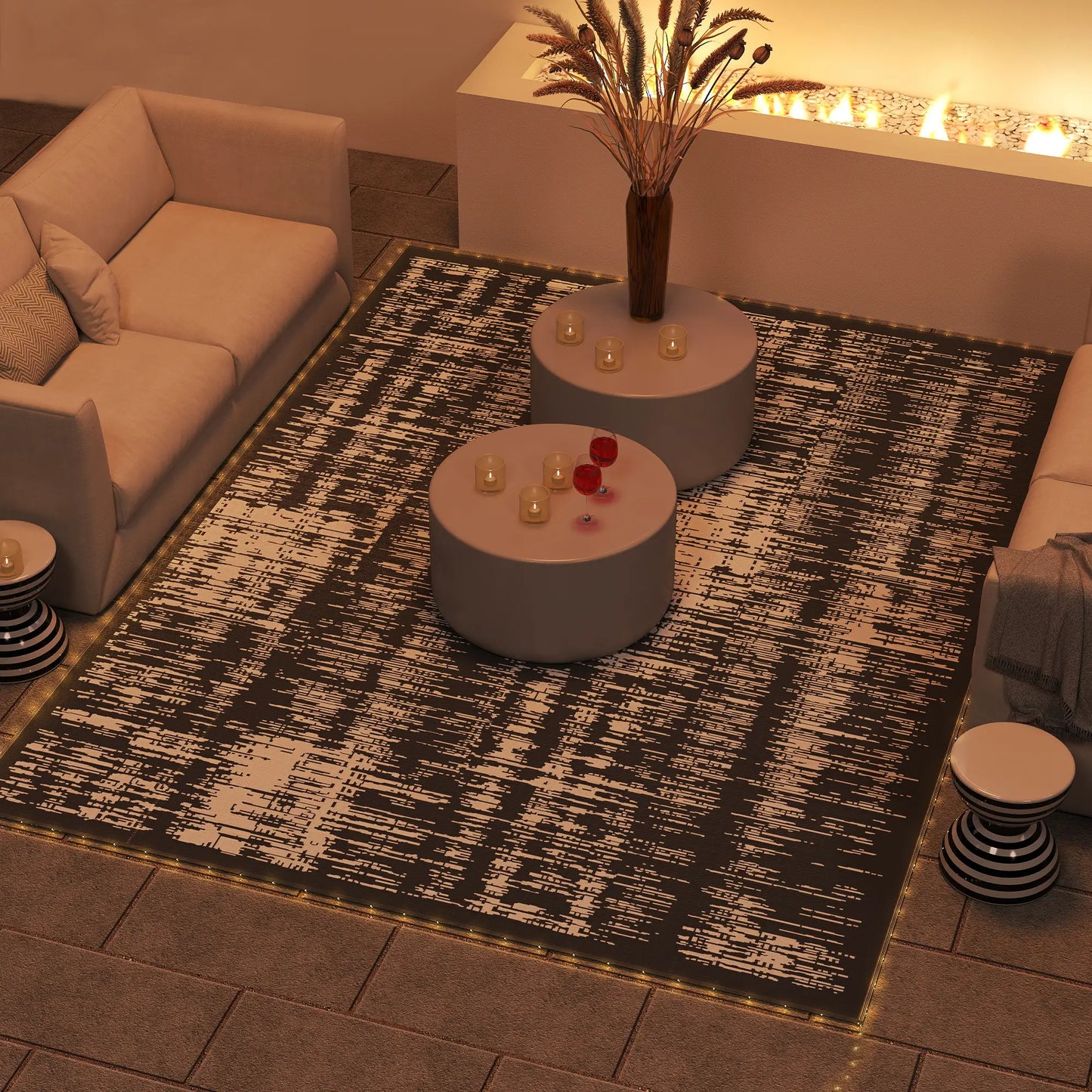 Waterproof Outdoor Camping Rug With LED Lights, 12' x 9' Outdoor Reversible Rugs at Gallery Canada