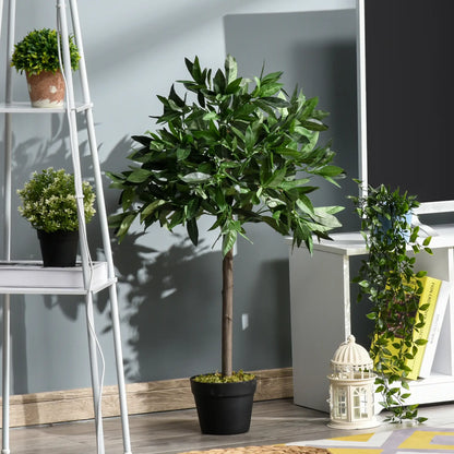 3FT Artificial Laurel Tree Set Of 2, Potted Fake Plant, Green Artificial Trees at Gallery Canada