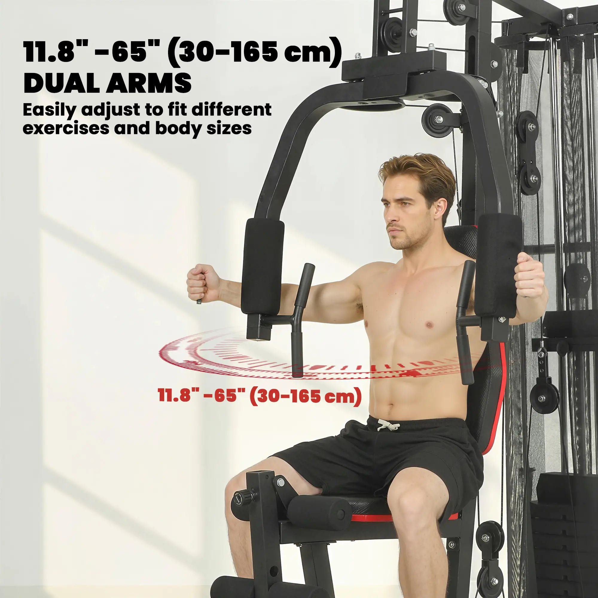 Multi Gym Smith Machine, 143LBS Weight Stack, Cable Pulley System Strength Training Equipment at Gallery Canada