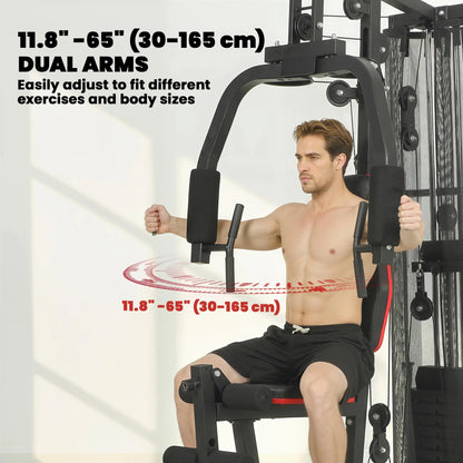 Multi Gym Smith Machine, 143LBS Weight Stack, Cable Pulley System Strength Training Equipment at Gallery Canada