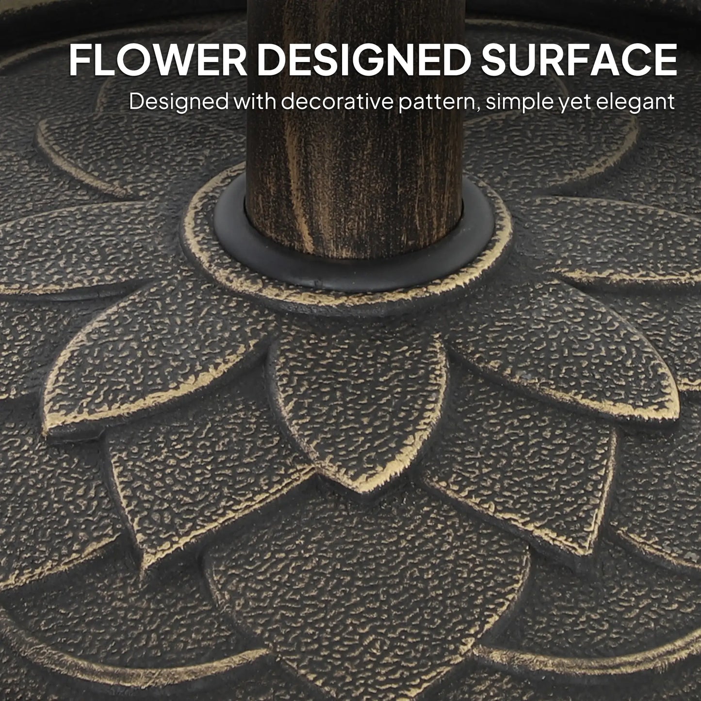 Round Patio Umbrella Base, 26 lbs Resin Stand, Heavy Duty Holder, Bronze Umbrella Bases at Gallery Canada