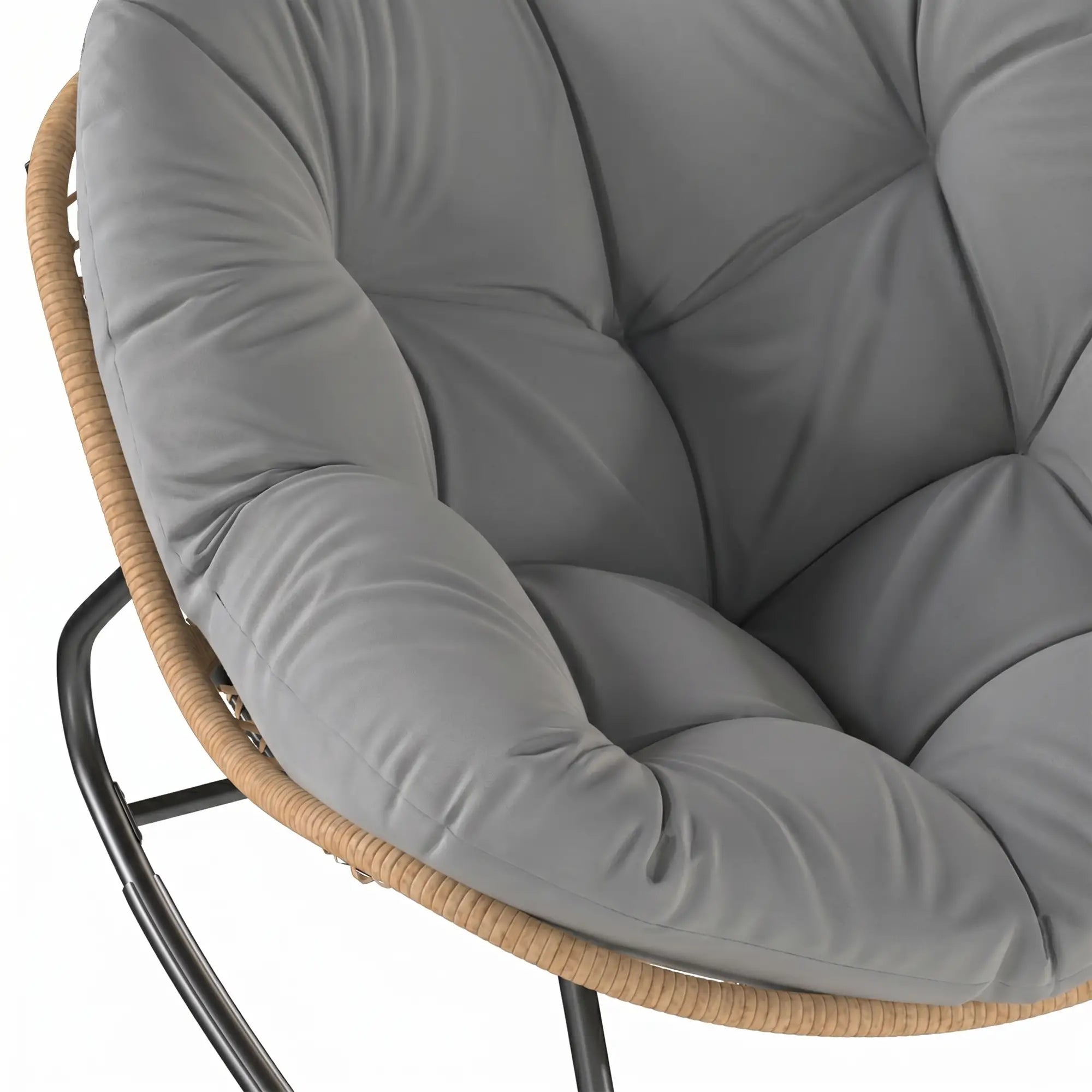 Papasan Rocking Chair, Oversized With Cushion, Grey Outdoor Rocking Chairs at Gallery Canada