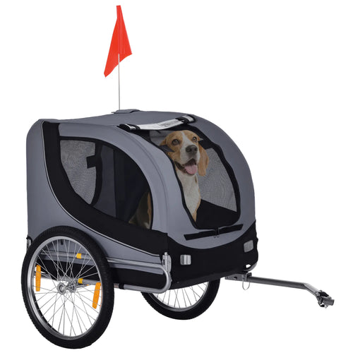 Dog Bike Trailer, Foldable, For Small Medium Dogs, Grey