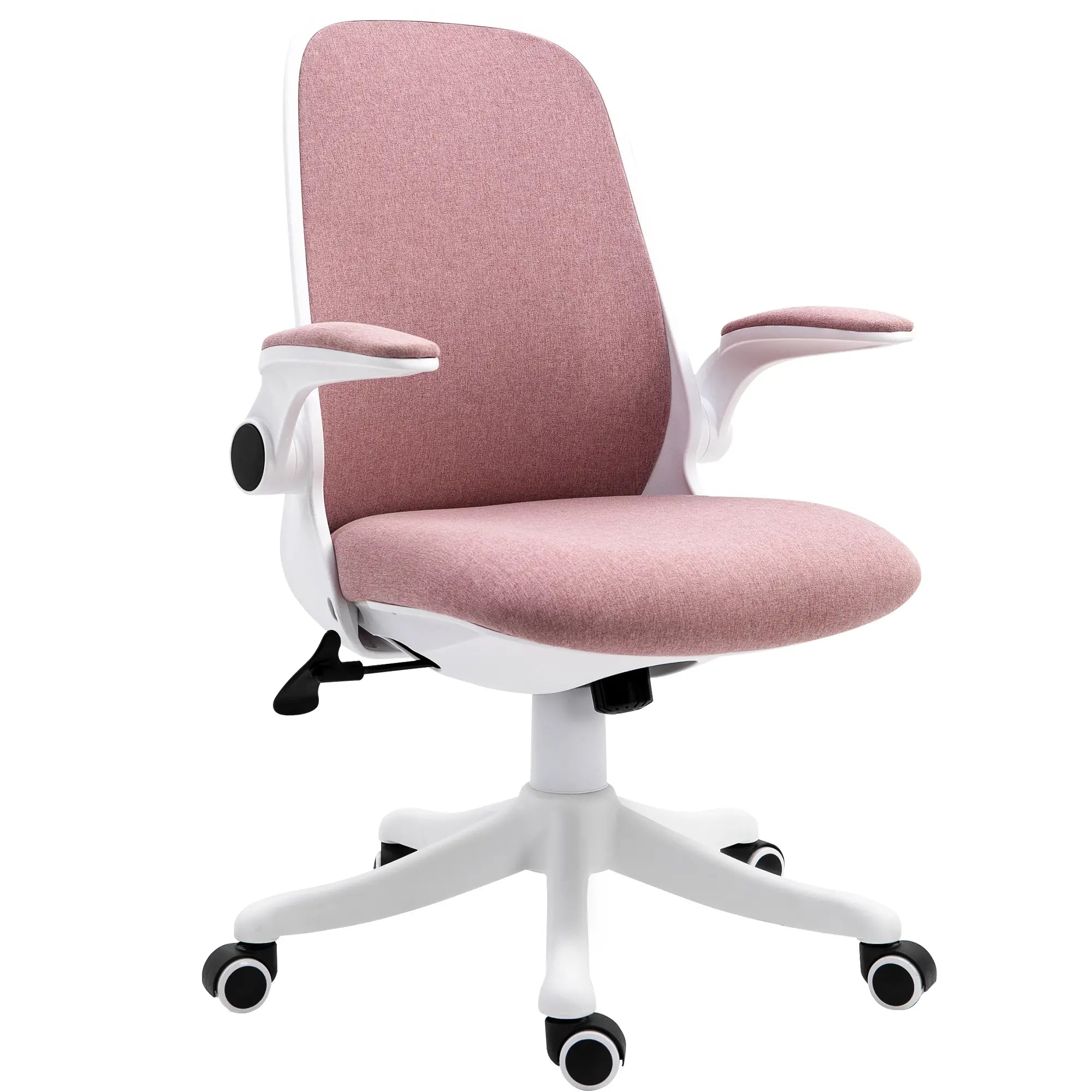 360° Swivel Office Chair, Breathable Fabric, Flip-Up Arms, Adjustable Height, Pink Task Chairs at Gallery Canada
