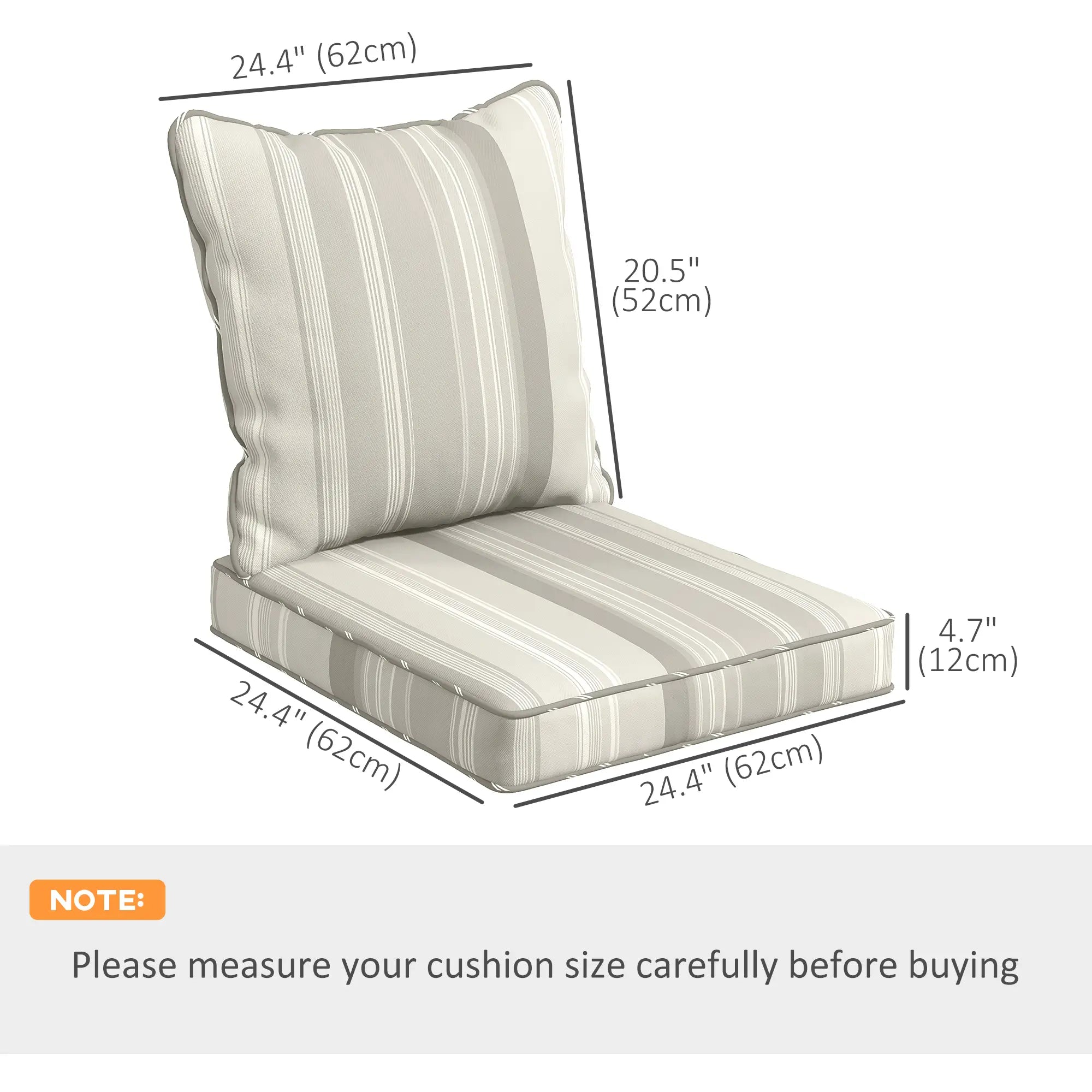 Seat Cushion Back Pillows Set of 2, Patio Chair Cushions, Indoor Outdoor, Grey Patio Chair Cushions at Gallery Canada