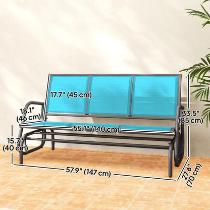 3-Seat Outdoor Glider Chair, Steel Frame, Sling Fabric, Blue Outdoor Gliders at Gallery Canada