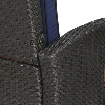 Outdoor Recliner Chair, Adjustable Backrest, Cushion, Side Tray, Blue Chaise Loungers at Gallery Canada