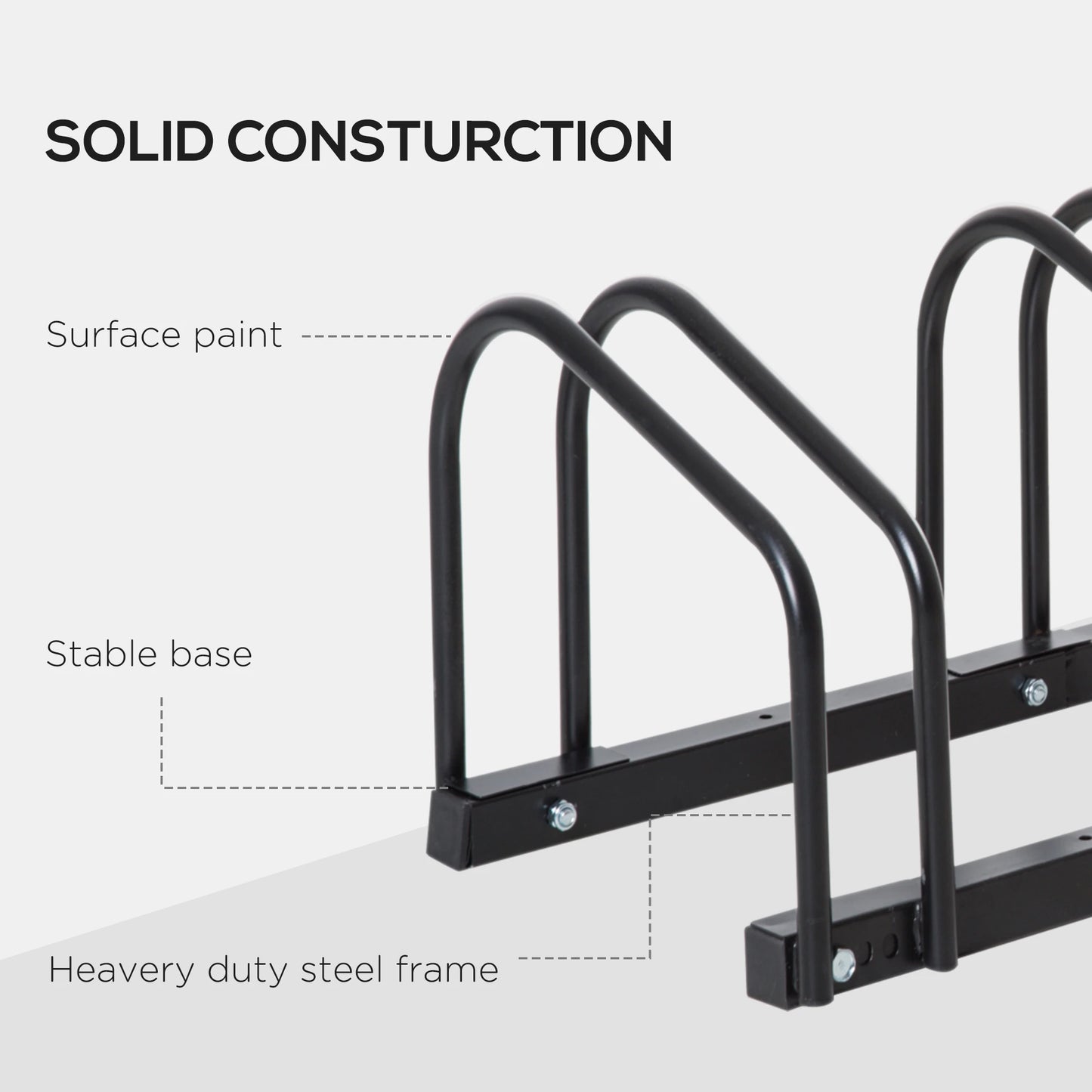 3-Bike Floor Parking Rack, Cycling Storage Stand, Black Bike Parking Stands at Gallery Canada