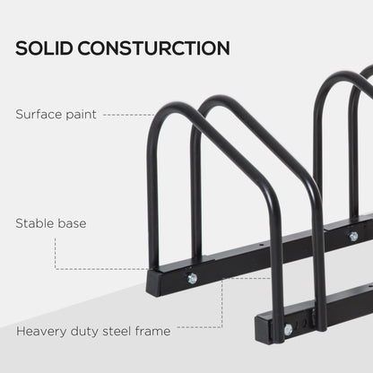 3-Bike Floor Parking Rack, Cycling Storage Stand, Black Bike Parking Stands at Gallery Canada
