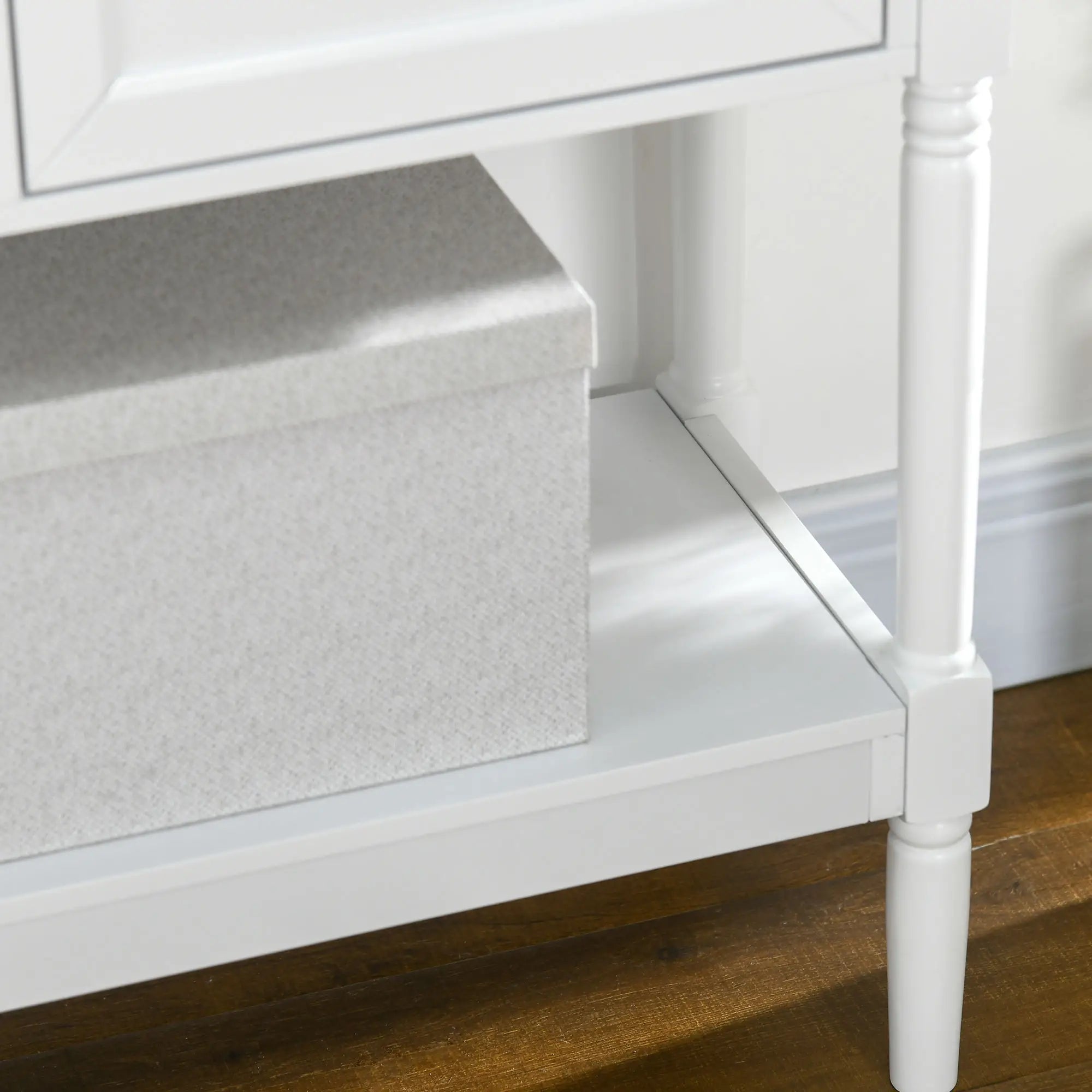 Vintage Console Table, 2 Drawers and Cabinets, Retro Sofa Table, White Console Tables at Gallery Canada