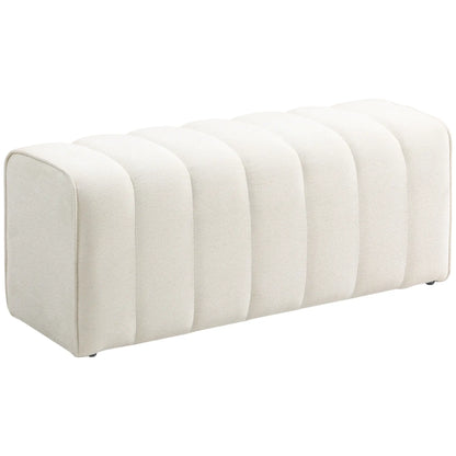 43" Upholstered Bed Bench, 485 lbs Capacity, Cream White Storage Ottomans & Benches at Gallery Canada