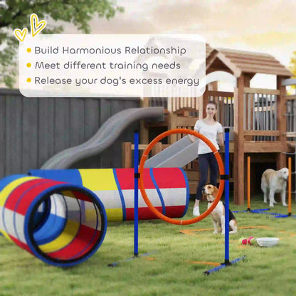 Dog Agility Training Equipment, 11-Piece Obstacle Course, Adjustable Hurdle, Ring, Tunnels, Weave Poles Dog Agility Training Equipment at Gallery Canada