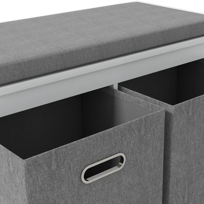 Shoe Storage Bench with Seat, 2 Fabric Drawers, White Shoe Storage Cabinets & Racks at Gallery Canada