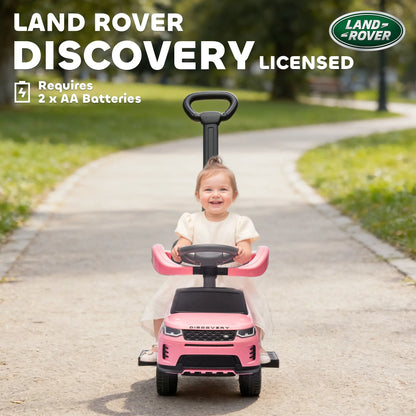 Land Rover Discovery 2-in-1 Ride On Push Car with Storage, Pink