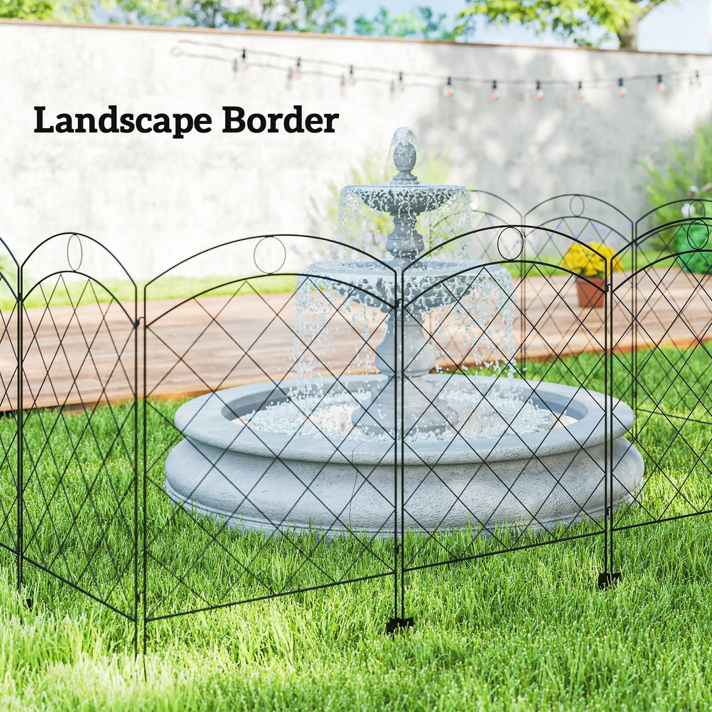 4 Pack Garden Fencing, Decorative Fence Panels, Animal Barrier, Flower Edging, Circle, Black Garden Fences at Gallery Canada