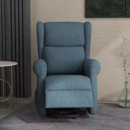 Wingback Lift Chair, Power Recliner with Footrest, Remote, Side Pockets, Blue Electric Power Lift Chairs at Gallery Canada