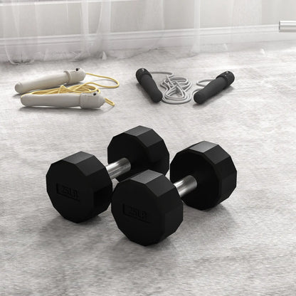 2 x 25lbs Dumbbells Set, Non-Slip Grip, Rubber Covered Weights Dumbbells & Barbells at Gallery Canada