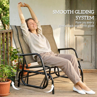 Outdoor Glider Bench, 2 Person, Brown Outdoor Gliders at Gallery Canada