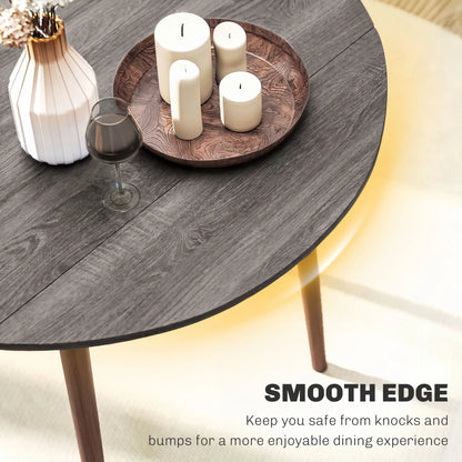 35" Folding Dining Table, Round Drop Leaf, Distressed Light Grey, Light Grey Dining Tables at Gallery Canada