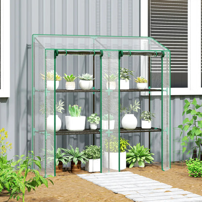 Portable Mini Greenhouse, 3 Tier Shelves, Reinforced Cover, 56.3" x 18.1" x 59.4" Greenhouses at Gallery Canada