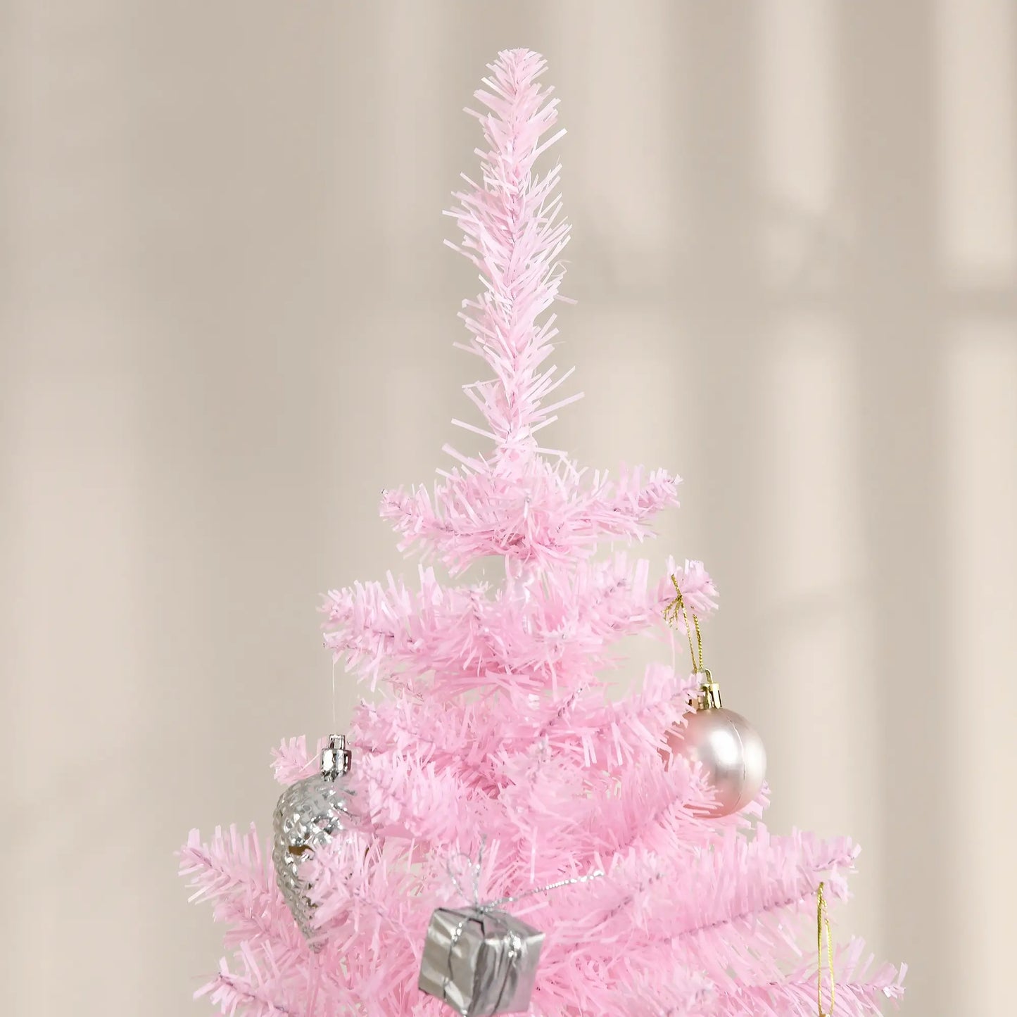 6' Slim Artificial Christmas Tree, Realistic Branches, Sturdy Metal Stand, Pink Pencil Christmas Trees at Gallery Canada