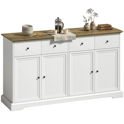 Sideboard Buffet Cabinet, 55" Farmhouse Kitchen Cabinet with Soft-Close Doors, 2 Drawers and 2 Adjustable Shelves
