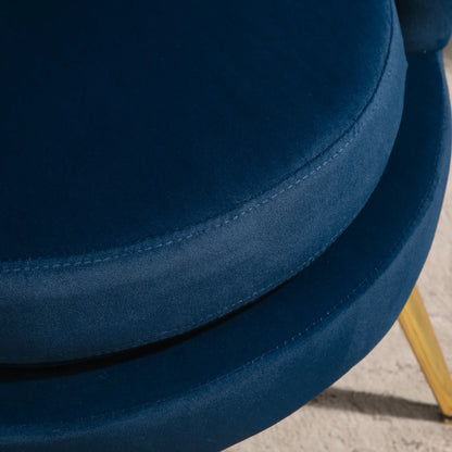 Modern Accent Chair, Velvet Fabric, Gold Metal Legs, Blue Accent Chairs at Gallery Canada