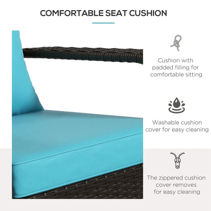 Wicker Adirondack Chair, Outdoor Rattan Chair with Cushions, Turquoise Patio Chairs at Gallery Canada