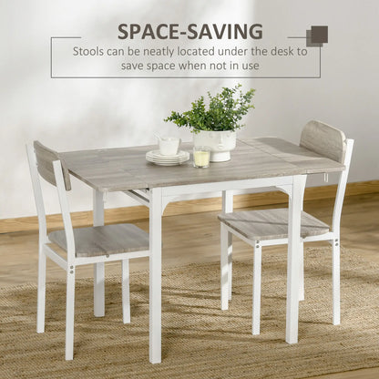 Foldable Dining Table Set for 2, Drop-Leaf Kitchen Table with 2 Chairs for Apartments, Studios, Natural Drop-leaf Dining Table Set Includes 2 Chairs Bar Sets at Gallery Canada