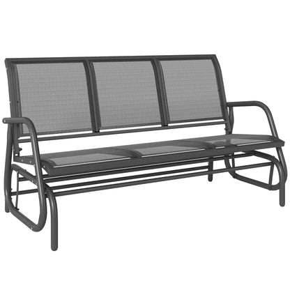 3-Seat Outdoor Glider Chair, Steel Frame, Sling Fabric Seat, Grey Outdoor Gliders at Gallery Canada