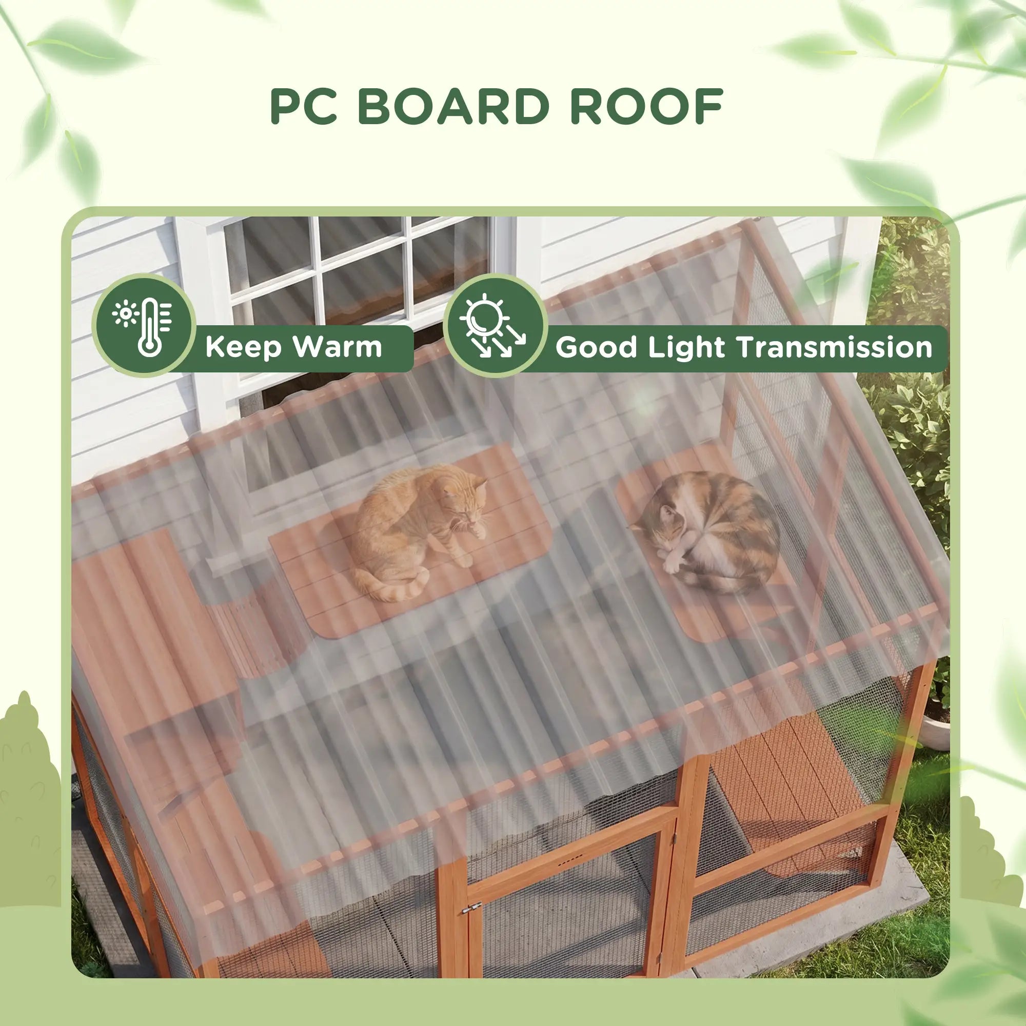Outdoor Cat Enclosure, Window Box, Weatherproof Roof, Bridge, Resting Box, Platforms, for 2 Kittens, Orange Outdoor Cat Enclosures at Gallery Canada