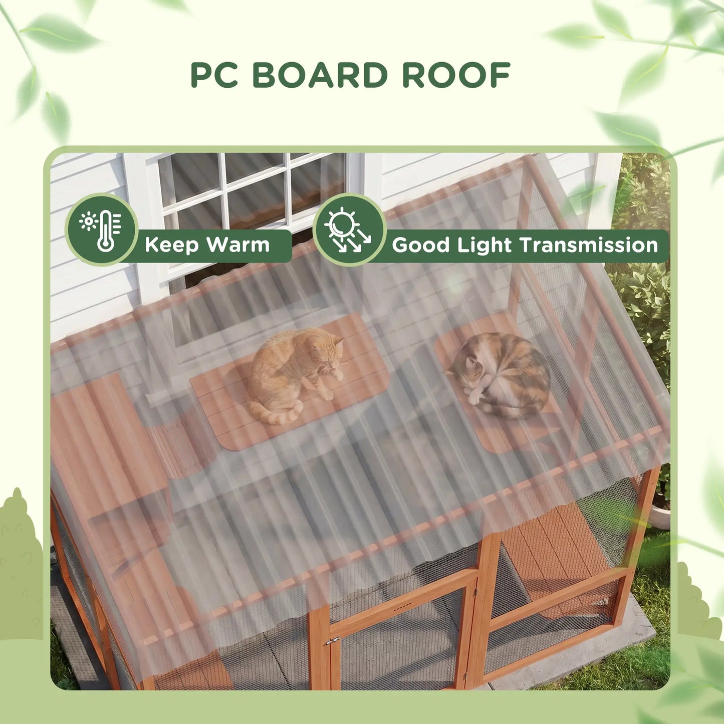 Outdoor Cat Enclosure, Window Box, Weatherproof Roof, Bridge, Resting Box, Platforms, for 2 Kittens, Orange Outdoor Cat Enclosures at Gallery Canada