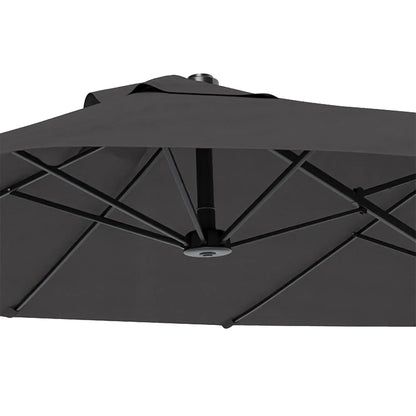15' Double-Sided Patio Umbrella, Sun Shelter Canopy, Grey Sun Umbrellas at Gallery Canada
