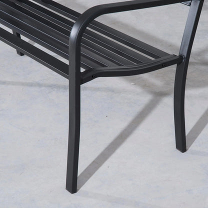50 2-Seater Garden Bench, Outdoor Blossoming Pattern, Black Outdoor Benches at Gallery Canada
