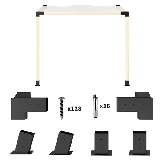 15° Slanted Pergola Bracket Kit, 3.6" X 3.6" Lumber, Black Pergolas Black at Gallery Canada