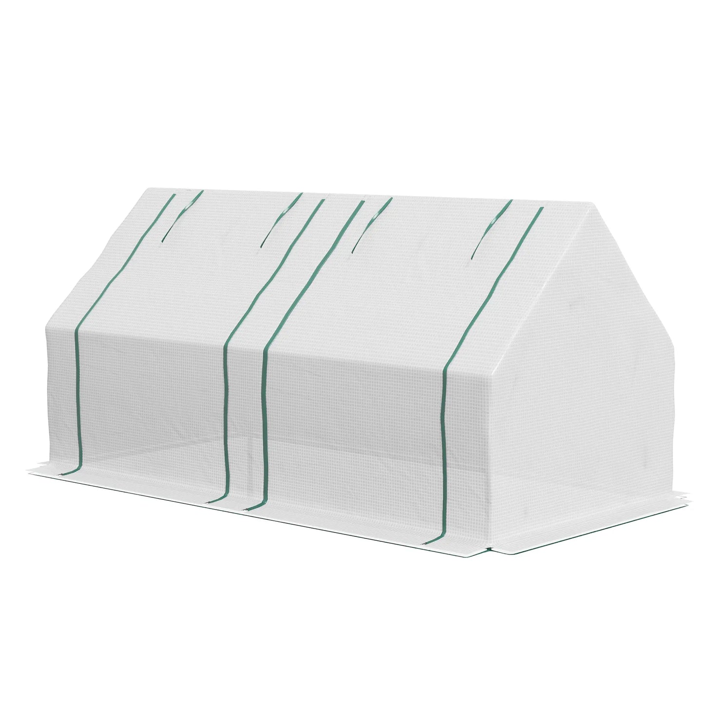 6' x 3' x 3' Portable Mini Greenhouse, 2 PE Covers, Steel Frame, White Mini Greenhouses White at Gallery Canada