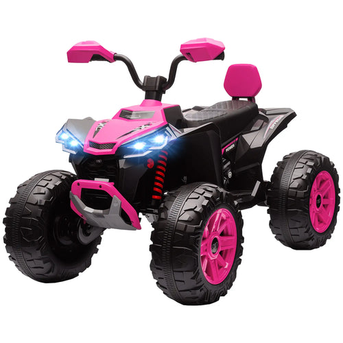 2-Seater All-Terrain 4 Wheeler, 24V Kids ATV, Electric Quad Car, Pink