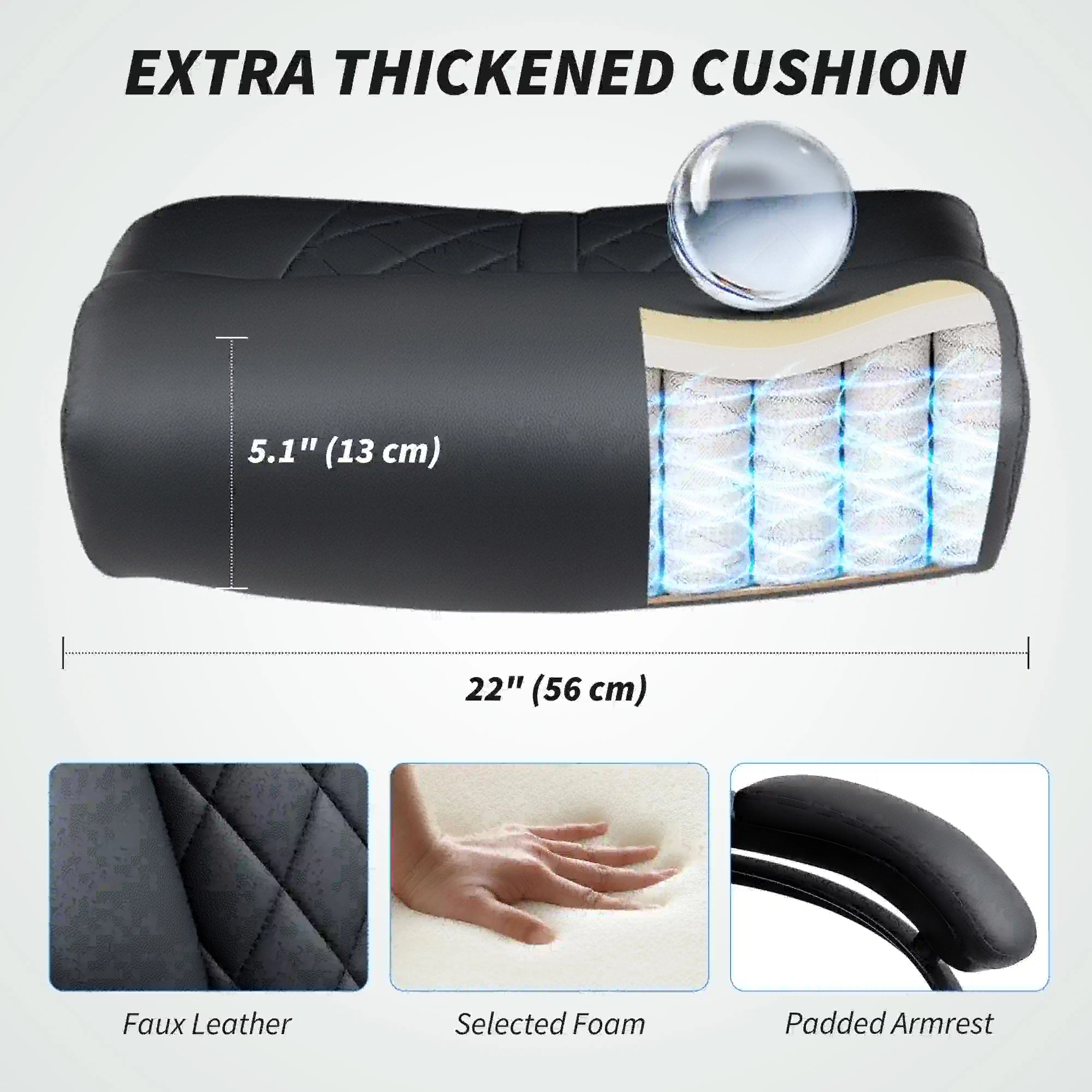 Office Chair with Spring Padding, PU Leather, High Back, Black Executive & Manager Chairs at Gallery Canada