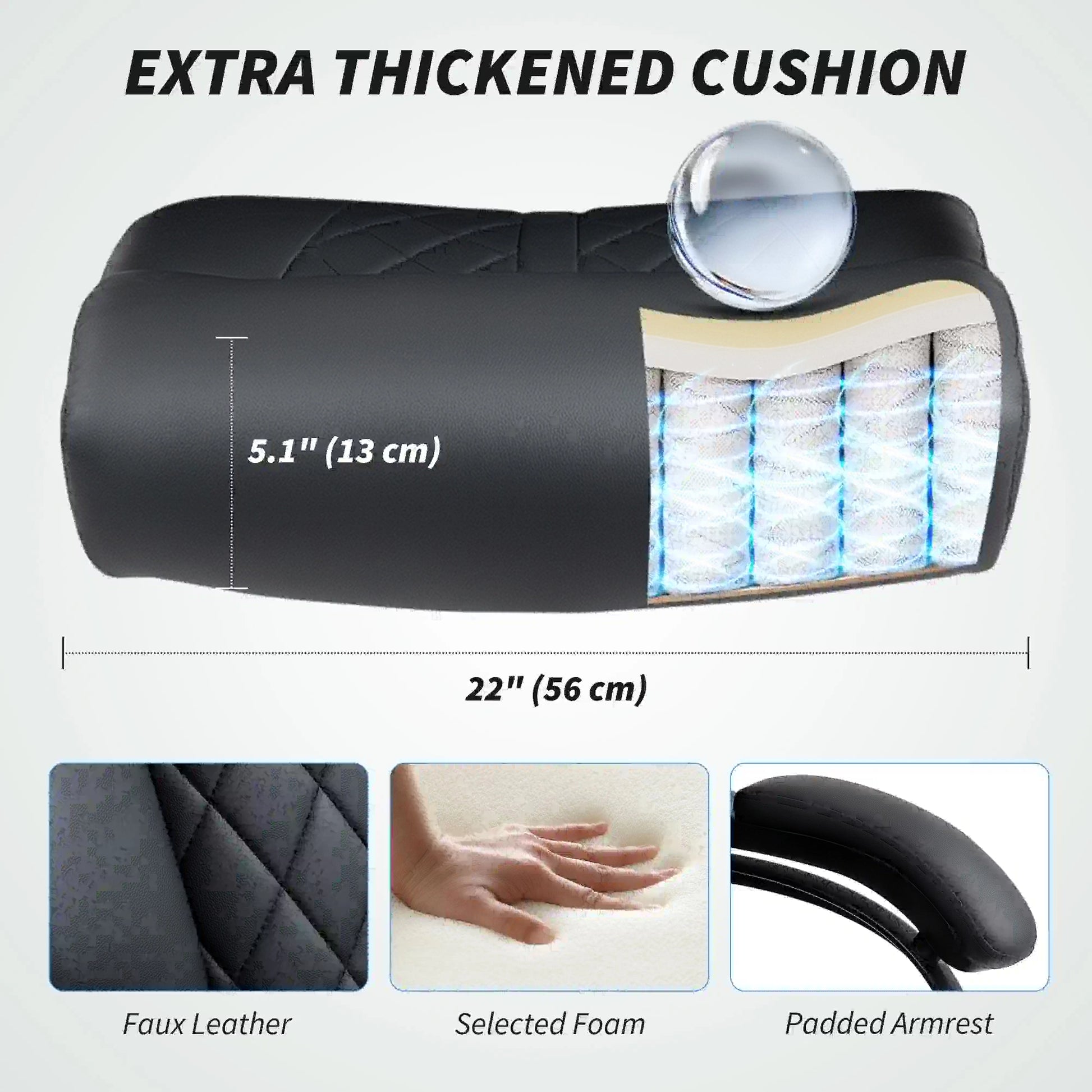 Office Chair with Spring Padding, PU Leather, High Back, Black Executive & Manager Chairs at Gallery Canada