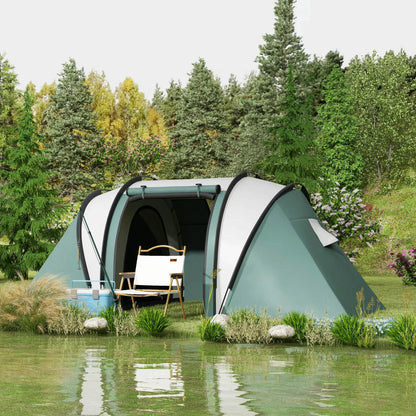 Camping Tent, 2 Bedrooms, Living Area, 3000mm Waterproof, Army Green Camping Tents at Gallery Canada