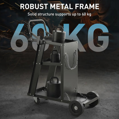 Welding Utility Cart 3-Tier Heavy Duty Rolling Tool Cart with Gas Cylinder Holder Black Tool Organizers at Gallery Canada