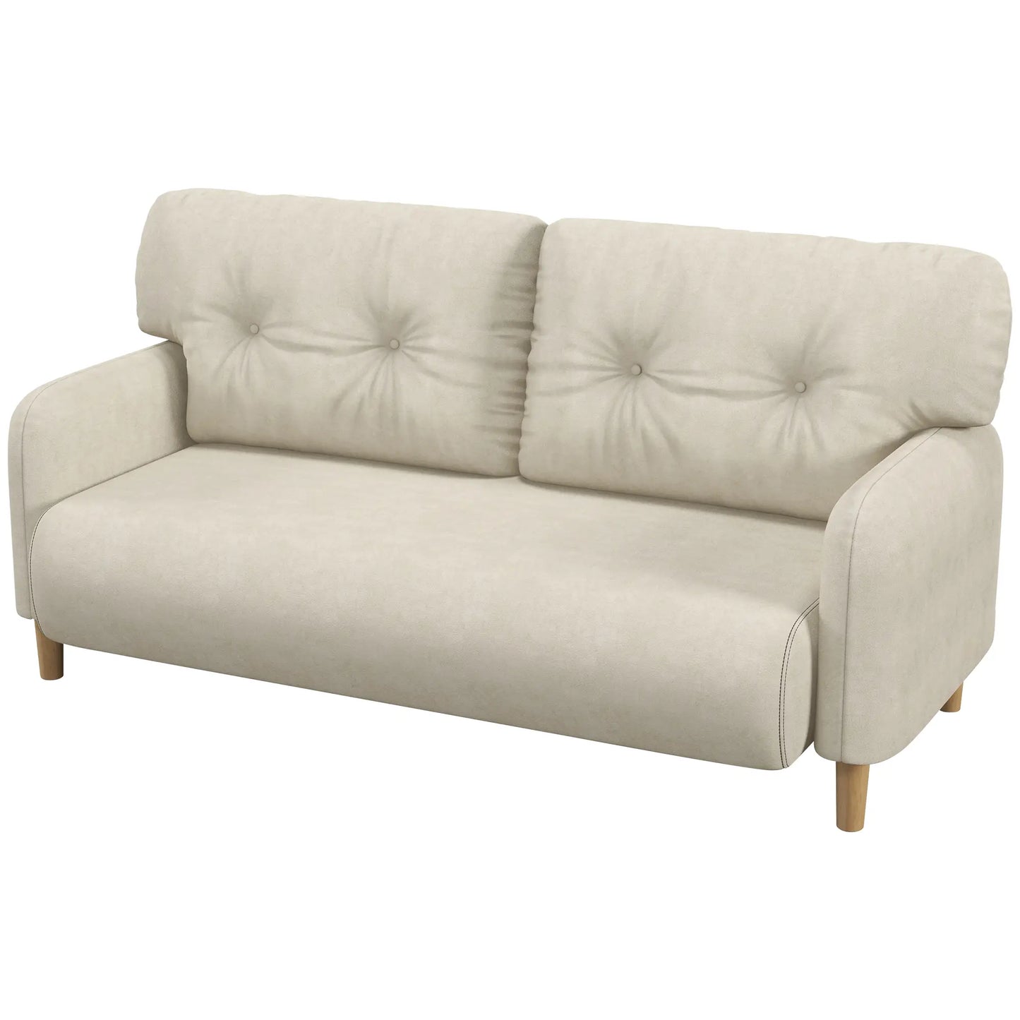 58" 2 Seat Sofa, Modern Love Seat, Upholstered Couch, Solid Wood Frame, Beige 2-Seater Sofas at Gallery Canada