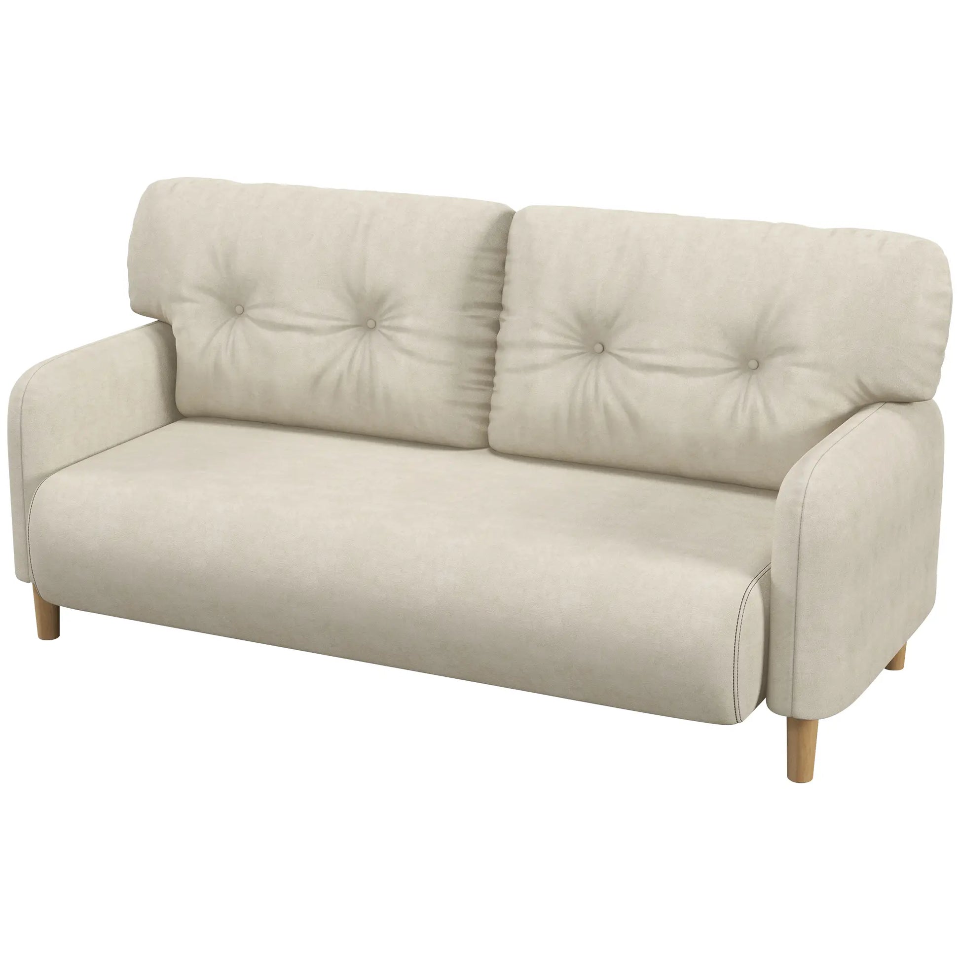 58" 2 Seat Sofa, Modern Love Seat, Upholstered Couch, Solid Wood Frame, Beige 2-Seater Sofas at Gallery Canada