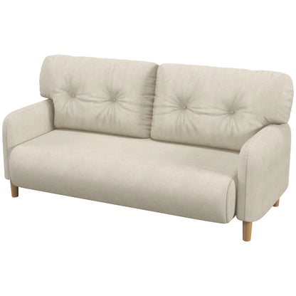 58" 2 Seat Sofa, Modern Love Seat, Upholstered Couch, Solid Wood Frame, Beige 2-Seater Sofas at Gallery Canada