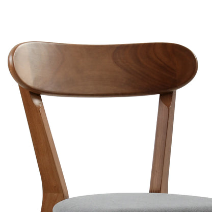 Upholstered Linen-Look Dining Chairs, Rubberwood Legs, Set of 2, Grey & Brown Dining Chairs at Gallery Canada