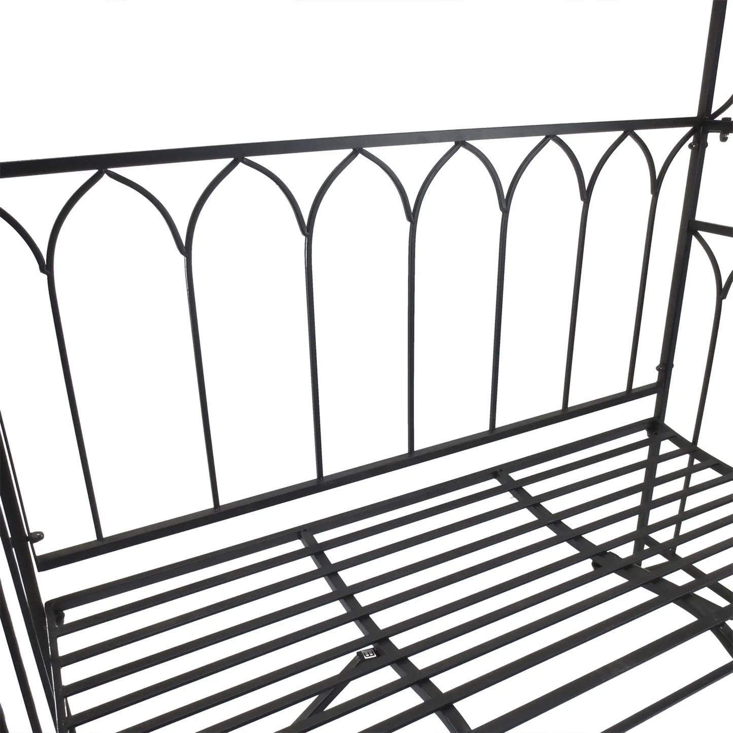 80" Tall Fairy Garden Arbor Arch, Metal Outdoor Bench Trellis, Black Garden Arches at Gallery Canada